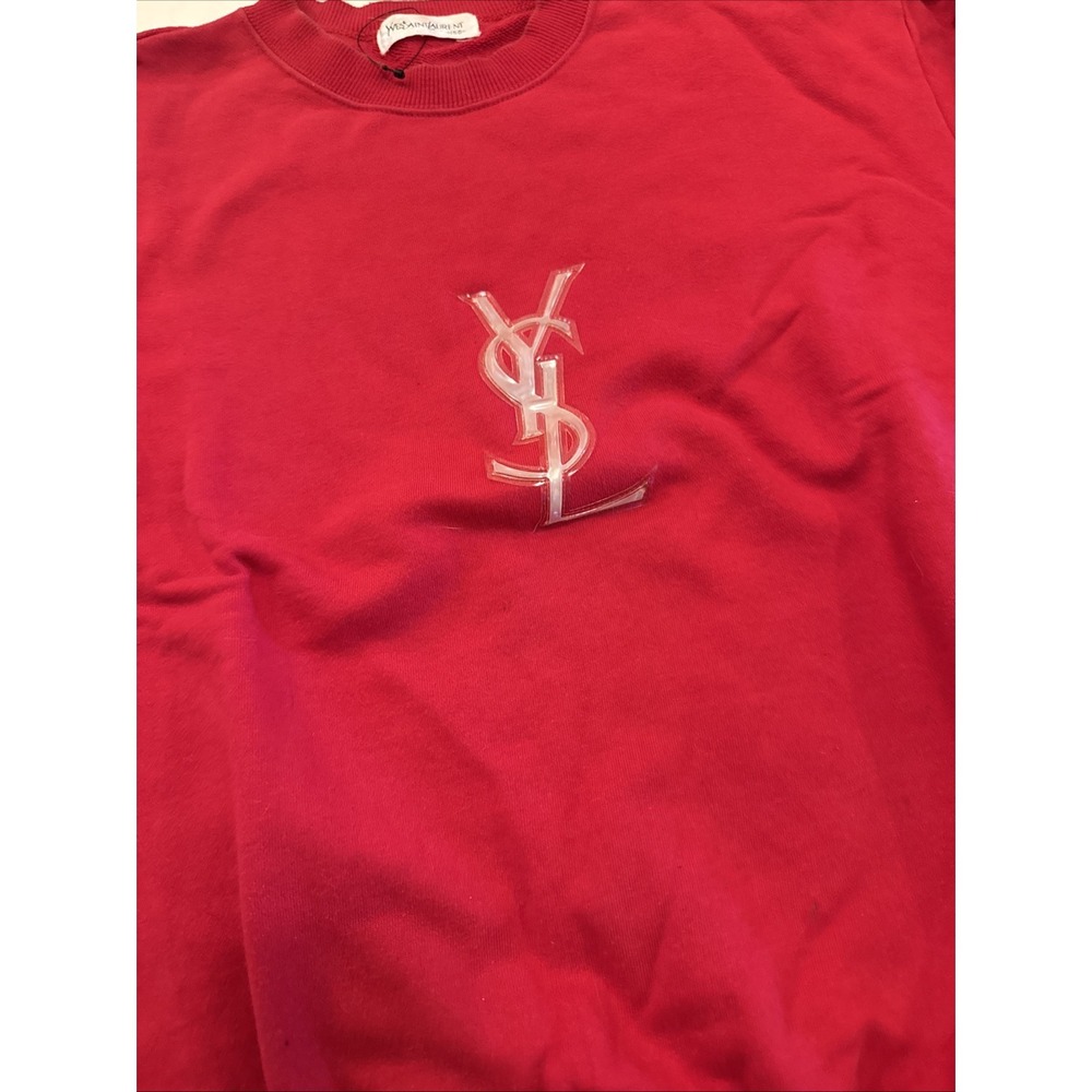 Vintage Ysl Men's Sweatshirt Red - Picture 2 of 9